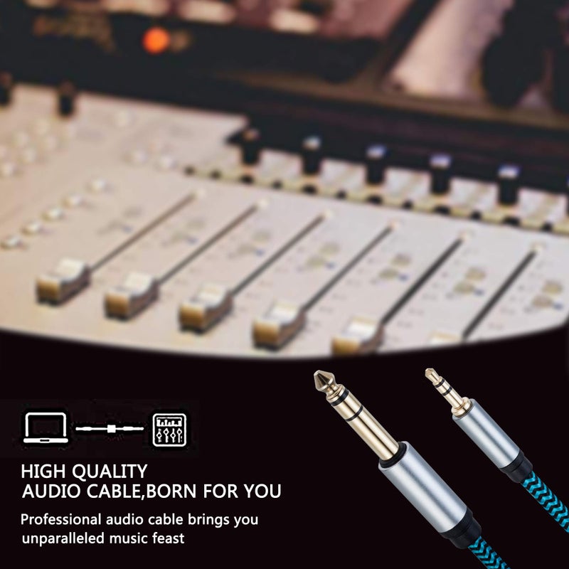 Hftywy 3.5mm to 6.35mm TRS Stereo Audio Cable 6.6ft 1/8 to 1/4 Stereo Cable 6.35mm 1/4" Male to 3.5mm 1/8" Male Bidirectional Cable for Guitar, Piano, Amplifiers, Home Theater Devices - Image 4